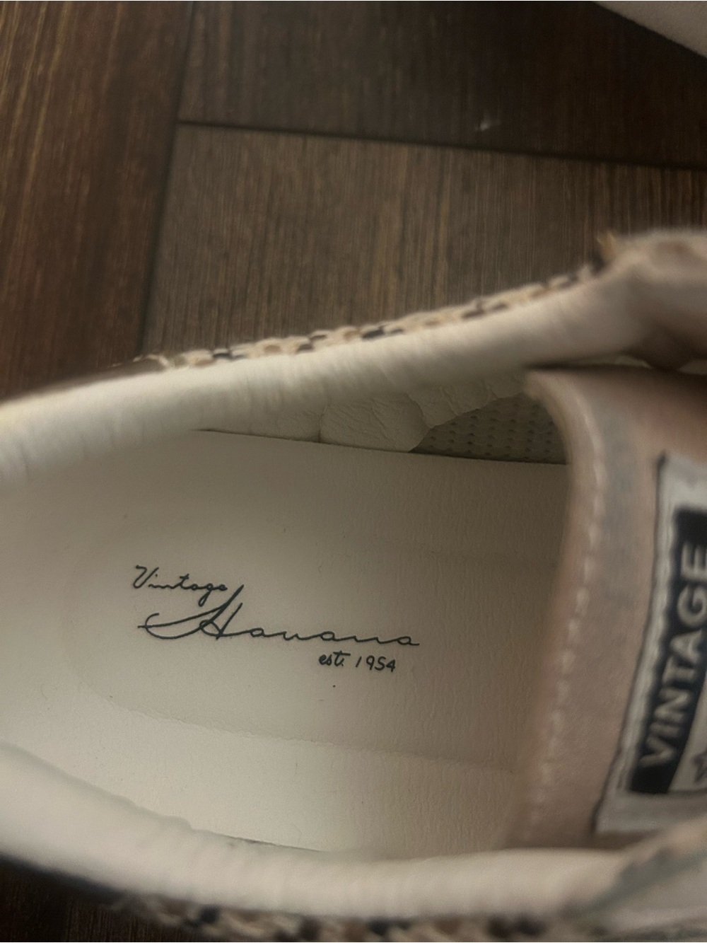 Vintage Havana Women's Beige, White and Black Woven Sneakers - Picture 9 of 14